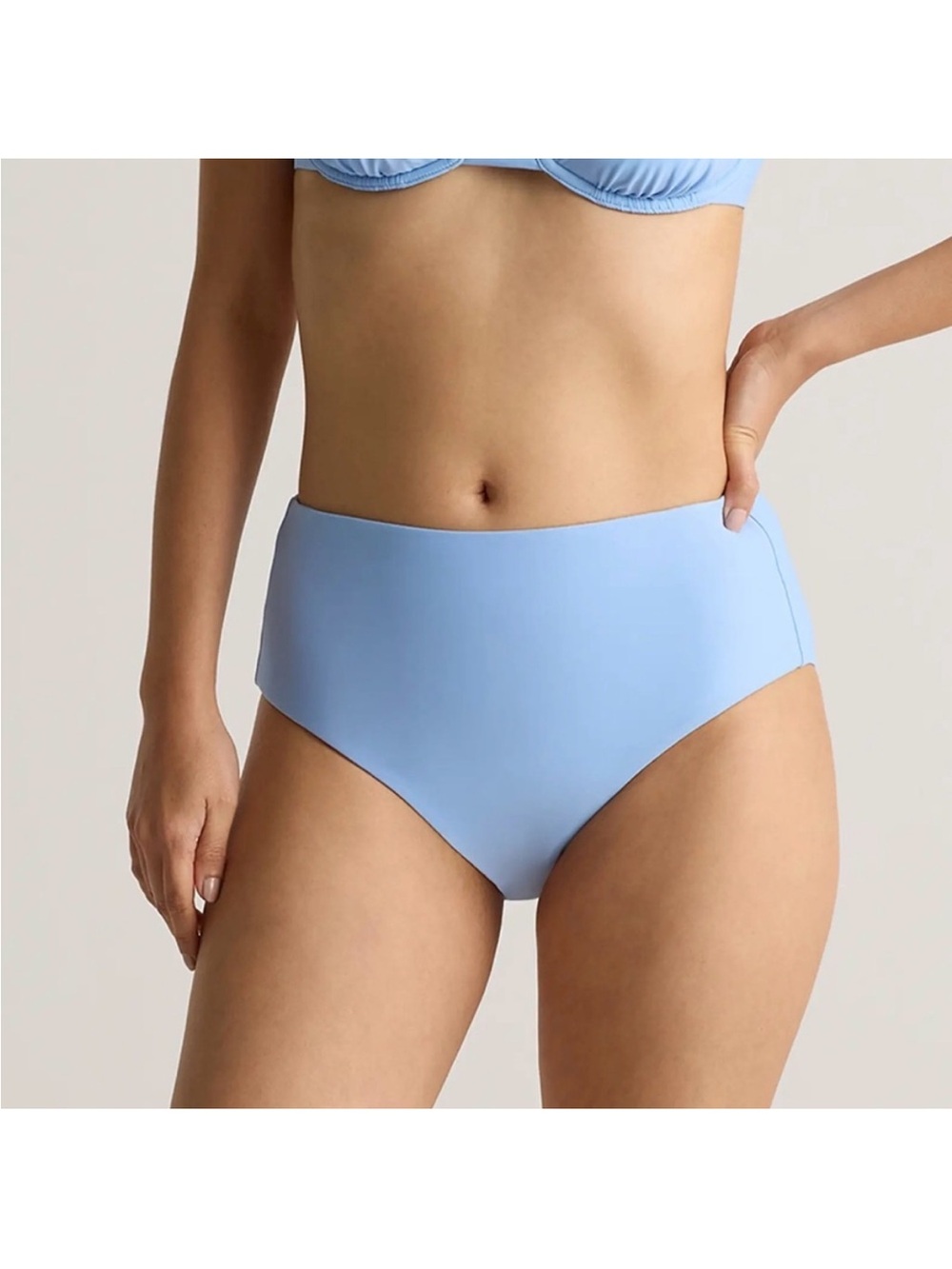 Quince Light Blue High-Waist Bikini Bottoms